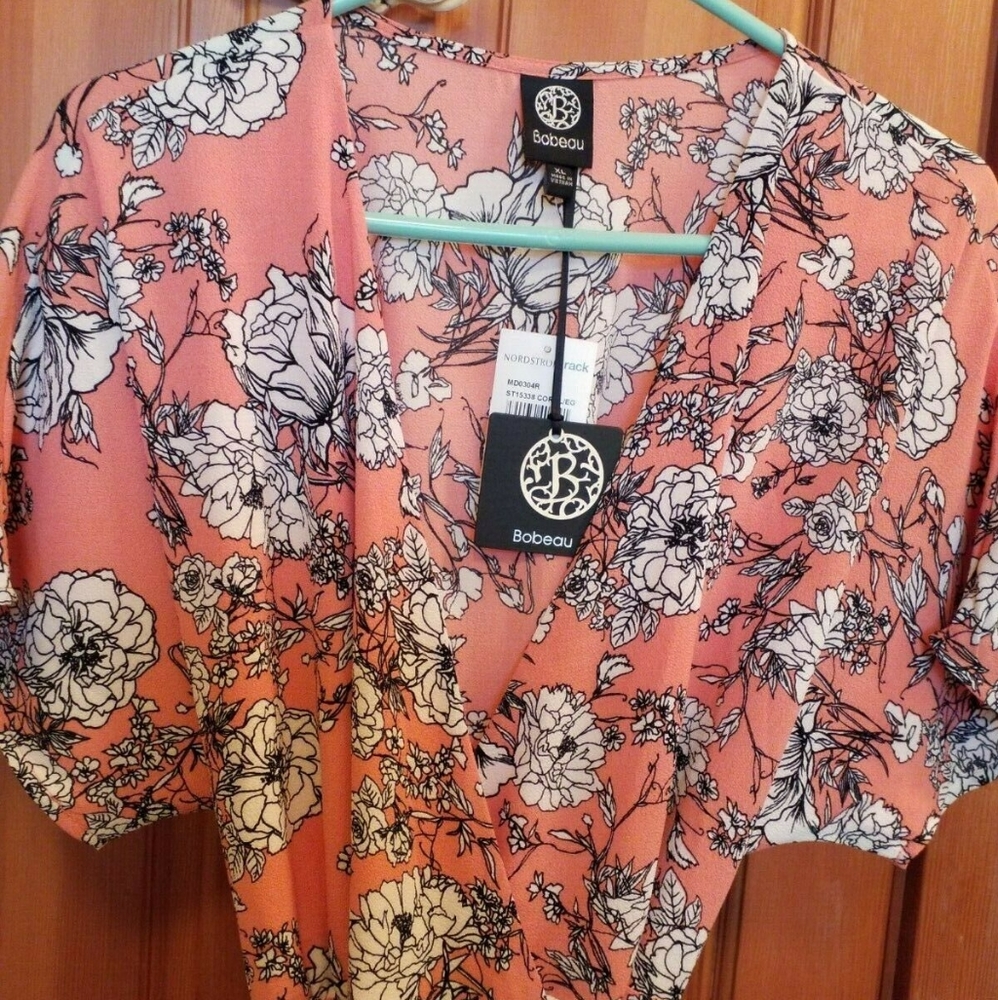 BOBEAU Floral Wrap Maxidress Size XL NWT